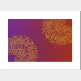 Red and Purple Mandala Pattern Posters and Art